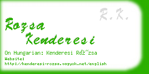 rozsa kenderesi business card